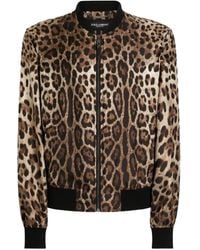 Dolce & Gabbana - レオパード ボンバージャケット - Lyst