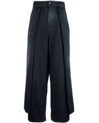 Balenciaga - Geplooide Jeans Met Wijde Pijpen - Lyst