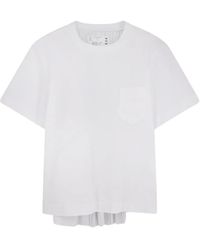 Sacai - Popeline X Cotton Jersey T-Shirt - Lyst