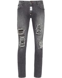 Philipp Plein - Halbhohe Rock Star Slim-Fit-Jeans - Lyst
