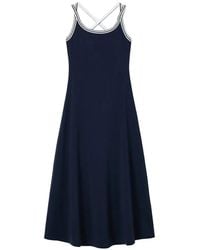 B+ AB - Contrast-Trim Crossover-Strap Midi Dress - Lyst