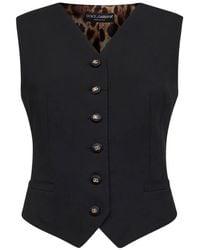 Dolce & Gabbana - Leopard-Print V-Neck Waistcoat - Lyst