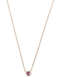 EF Collection - 14Kt Rose Heart Sapphire Necklace - Lyst