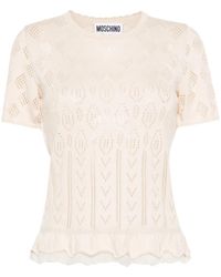 Moschino - Haut En Maille Ajourée À Volants - Lyst