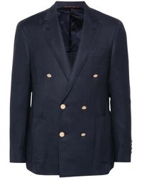 Canali - Double-Breasted Wool Blazer - Lyst