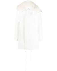 Courreges - Mantel mit Faux Fur - Lyst