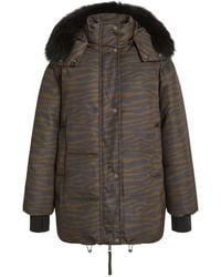 P.A.R.O.S.H. - Tiger-Print Hooded Padded Parka Coat - Lyst