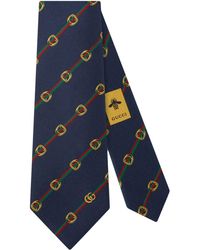 Gucci Krawatte mit Webstreifen - Blau