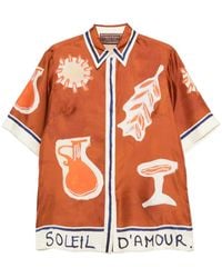 ALÉMAIS - Soleil D'Amour Blouse Met Grafische Prints - Lyst