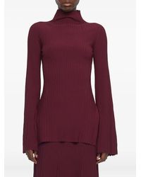 Adam Lippes - Ribbed Long-sleeve Top - Lyst