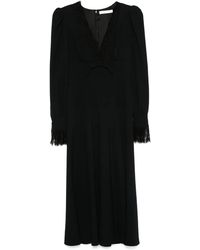 Alessandra Rich - V-Neck Midi Dress - Lyst