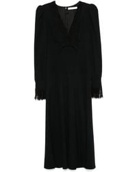 Alessandra Rich - V-Neck Midi Dress - Lyst