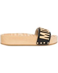 Moschino - Logo-Lettering Mules - Lyst