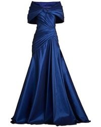 Tadashi Shoji - Pleated Off-Shoulder Maxi Gown - Lyst