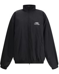 Balenciaga - Jacke Mit Logo-Stickerei - Lyst