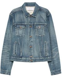 McQueen - Faded-Effect Denim Jacket - Lyst