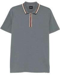 Paul Smith - Striped Zip Polo Shirt - Lyst