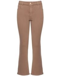Emme - Logo-Patch Five-Pocket Cropped Flared Trousers - Lyst