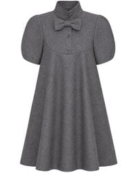 Pushbutton - Vestido Corto Con Lazo En El Cuello De Manga Farol - Lyst