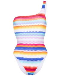 Missoni - Zigzag-print One-shoulder Swimsuit - Lyst