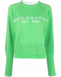 Philosophy Di Lorenzo Serafini - Logo-Intarsia Crew-Neck Jumper - Lyst
