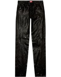 DIESEL - P-macs-lth Straight-leg Leather Trousers - Lyst