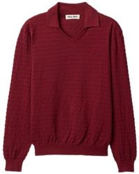 Miu Miu - Pull Rayé À Col V - Lyst