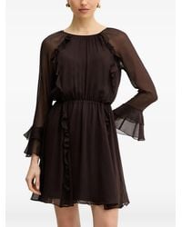 Morgan - Ruffled Long-Sleeve Mini Dress - Lyst