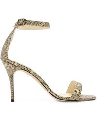 Manolo Blahnik - Chaos Snakeskin-Effect Leather Sandals - Lyst