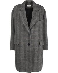Isabel Marant - Fine-check Single-breasted Wool Coat - Lyst