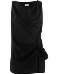 Lanvin - Draped Knot-Detail Blouse - Lyst