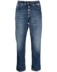 Dames Kleding voor voor Jeans voor 7/8 en cropped jeans Dondup Denim Gerafelde Jeans in het Blauw 