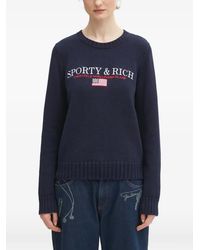 Sporty & Rich - Crew-Neck Long-Sleeve Sweater - Lyst