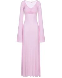 MANURI - V-Neck Long-Sleeve Maxi Dress - Lyst