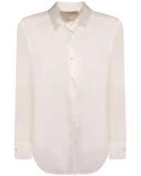 Blanca Vita - Satin-Finish Button-Up Shirt - Lyst
