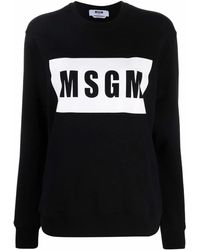 MSGM - Logo-Print Cotton Sweatshirt - Lyst