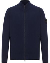 Stone Island - Zip-Neck Wool Cardigan - Lyst