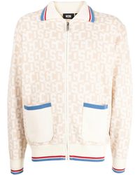 Gcds - Logo Intarsia-Knit Zip-Up Cardigan - Lyst