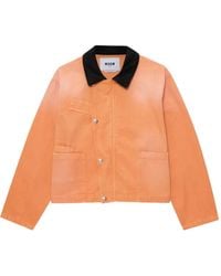 MSGM - Collared Denim Jacket - Lyst