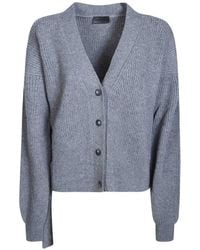 Dondup - Ribbed-Knit V-Neck Cardigan - Lyst