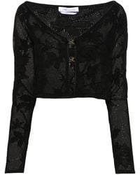 Blumarine - Embroidered Cropped Cardigan - Lyst