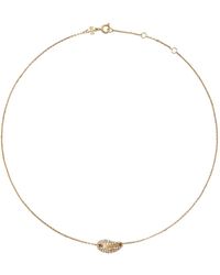 Tory Burch - Pierced Pavé Pendent Necklace - Lyst