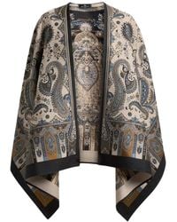 Etro - Wool-Blend Jacquard Cape With Paisley Motif - Lyst