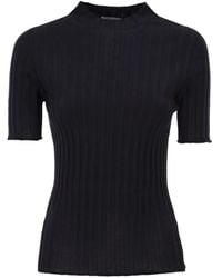 Peserico - Geribbelde Trui Met Korte Mouwen - Lyst