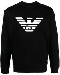 Emporio Armani - Blu Logo Stampa Felpa - Lyst
