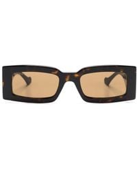 Gucci - Logo-Plaque Rectangle-Frame Sunglasses - Lyst