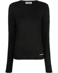 Jil Sander - Round-neck Long-sleeve Knitted Top - Lyst