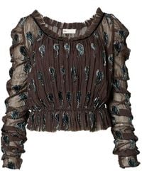Tory Burch - Ruched Velvet Top - Lyst
