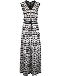 D.exterior - Chevron-Knit Drawstring Jumpsuit - Lyst
