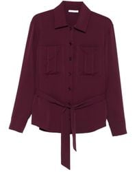 Patrizia Pepe - Self-Tie Belt Long-Sleeve Shirt - Lyst